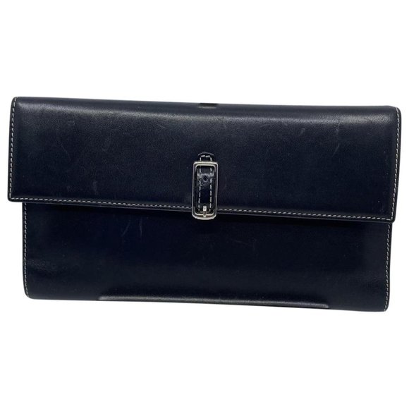 Coach Handbags - Coach Black Leather Tri Fold Wallet